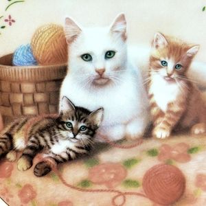 VTG 1988 USA American Artist Cat Plate LTD P5299 S